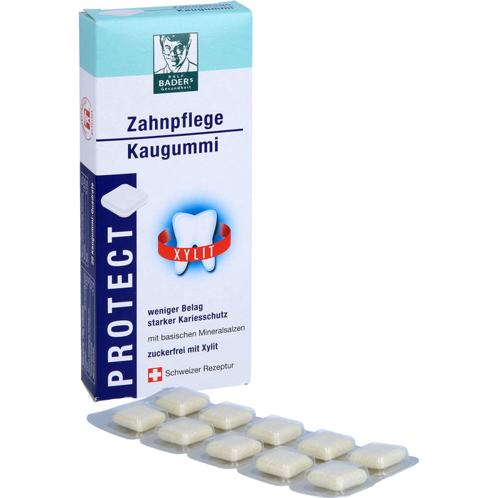 BADERs protect Zahnpflege-Kaugummi für weniger Belag und starken Kariesschutz, 20 pc Gomme à mâcher