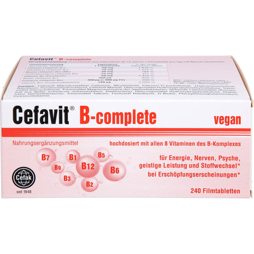 Cefavit B-complete Filmtabletten für Energie, Nerven, Psyche, geistige Leistung und Stoffwechsel, 240 St. Tabletten