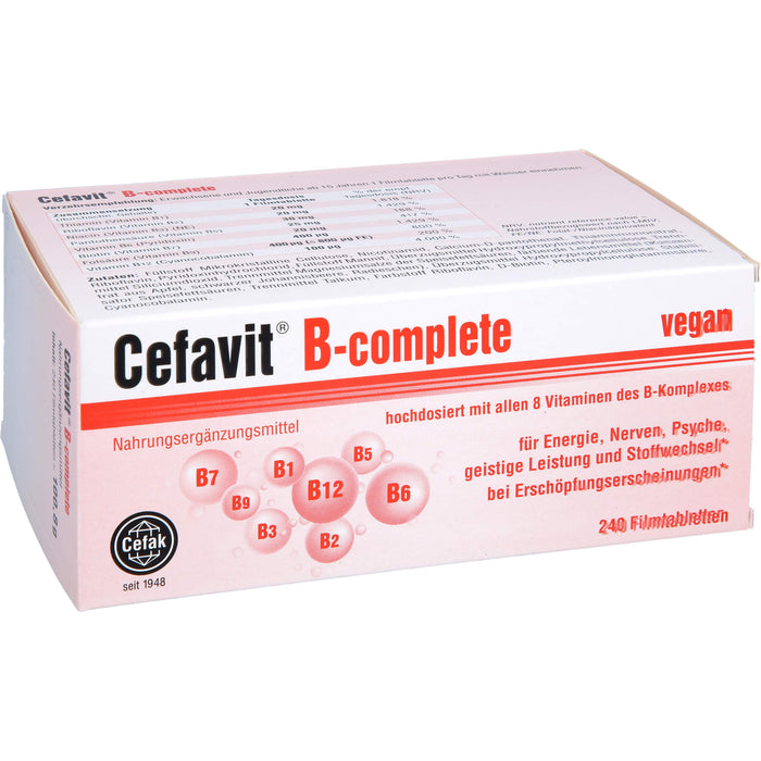 Cefavit B-complete Filmtabletten für Energie, Nerven, Psyche, geistige Leistung und Stoffwechsel, 240 St. Tabletten