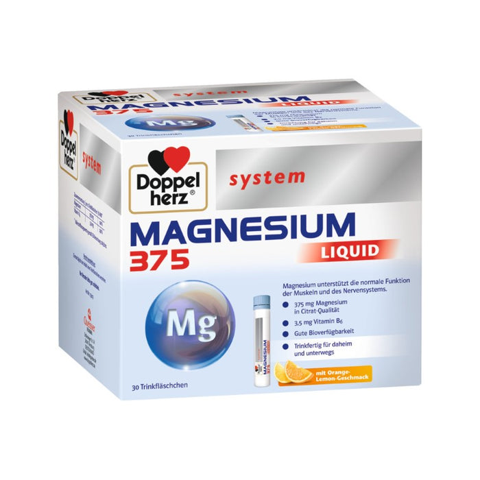 Doppelherz system Magnesium 375 Liquid Trinkfläschchen, 30 pc Bouteilles