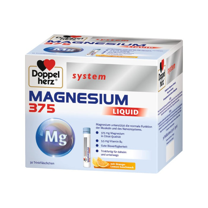 Doppelherz system Magnesium 375 Liquid Trinkfläschchen, 30 pcs. Bottles