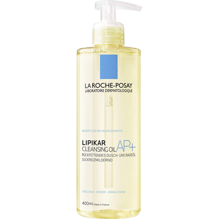 La Roche-Posay Lipikar AP+ rückfettendes Dusch- und Badeöl juckreizmildernd, 400 ml Öl