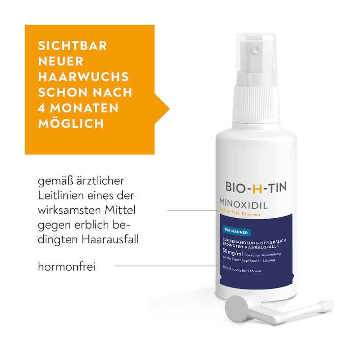 BIO-H-TIN Minoxidil Spray für Männer, 180 ml Lösung