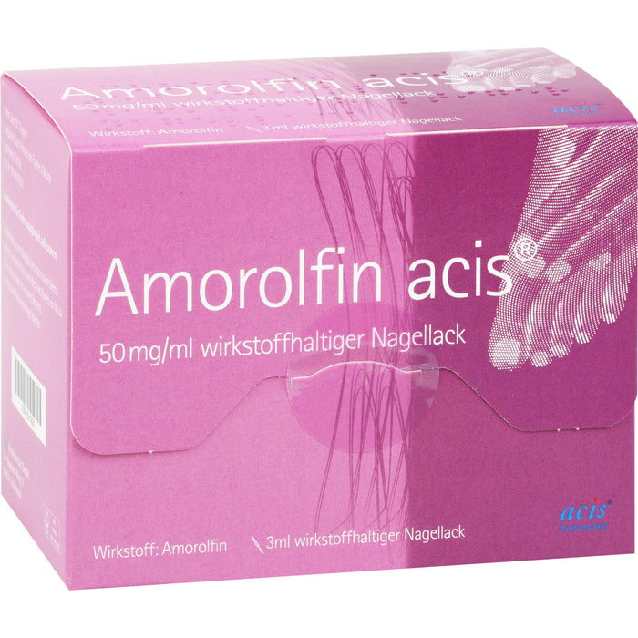 Amorolfin acis 50 mg/ml wirkstoffhaltiger Nagellack bei Nagelpilz, 3 ml Nail varnish containing active ingredients