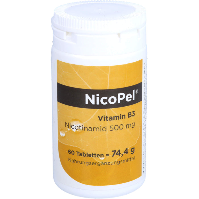 NicoPel Nicotinamid 500 mg Vitamin B3 Tabletten, 60 St. Tabletten