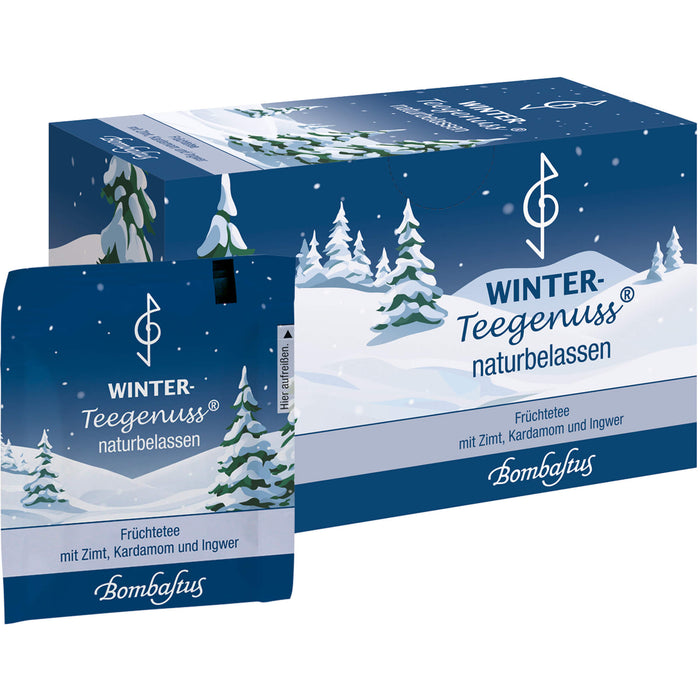 Bombastus Winter-Teegenuss naturbelassen Früchtetee mit Zimt, Kardamom und Ingwer, 20 pc Sachets