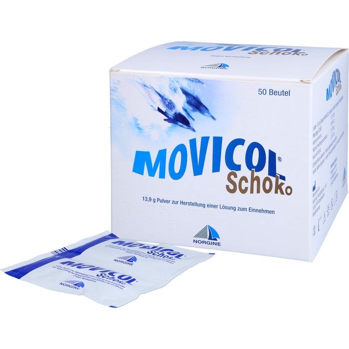 Movicol Pulver mit Schokoladenaroma gegen Verstopfung, 50 pc Sachets