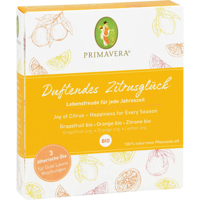 PRIMAVERA Set Duftendes Zitrusglück bio Grapefruit, Orange und Zitrone, 15 ml Solution