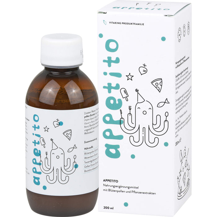Appetito Sirup mit Blütenpollen und Pflanzennextrakten, 200 ml Lösung