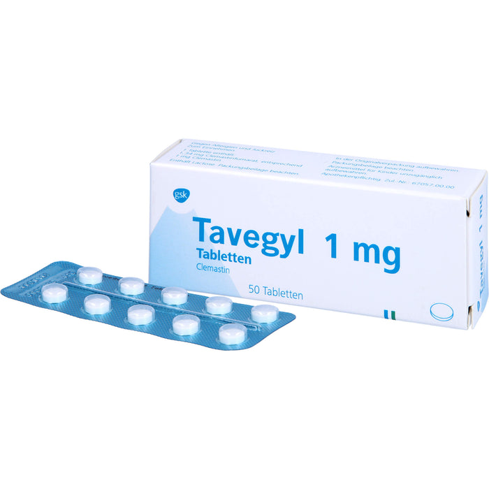 Tavegyl 1 mg Tabletten bei Allergien, 50 St. Tabletten