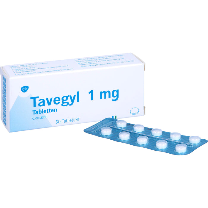 Tavegyl 1 mg Tabletten bei Allergien, 50 St. Tabletten