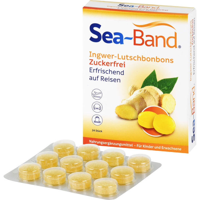 SEA-BAND Ingwer-Lutschbonbons zuckerfrei, 24 pc Bonbons
