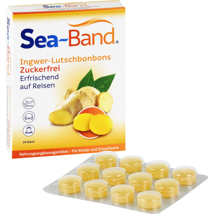 SEA-BAND Ingwer-Lutschbonbons zuckerfrei, 24 pc Bonbons