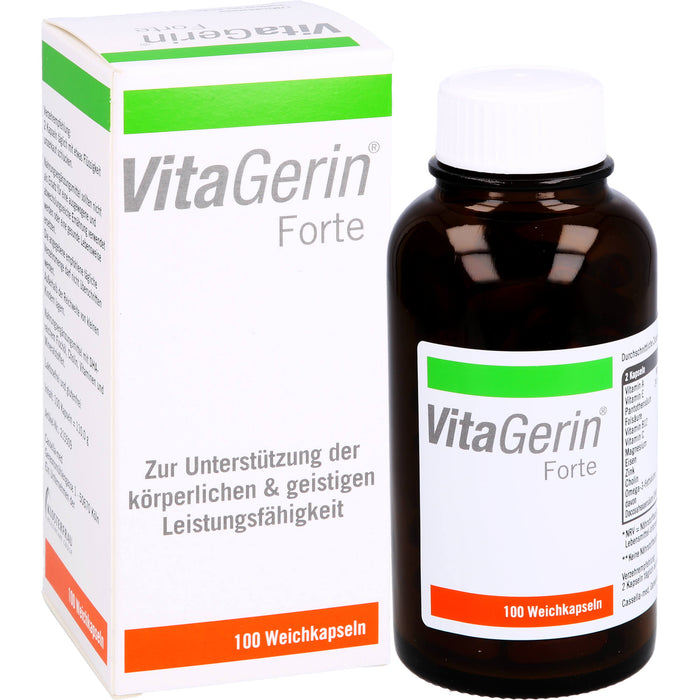 VitaGerin Forte Weichkapseln zur Unterstützung der körperlichen und geistigen Leistungsfähigkeit, 100 St. Kapseln