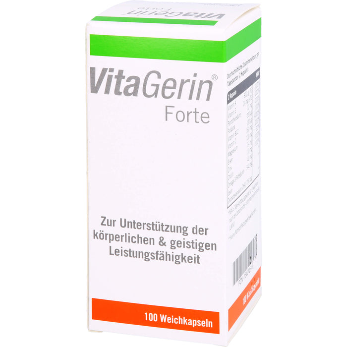 VitaGerin Forte Weichkapseln zur Unterstützung der körperlichen und geistigen Leistungsfähigkeit, 100 St. Kapseln