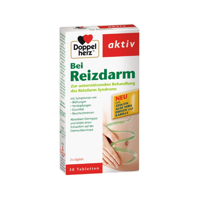 Doppelherz aktiv Tabletten bei Reizdarm mit Zeolith, Aloe Vera, Eibisch und Kamille, 30 St. Tabletten