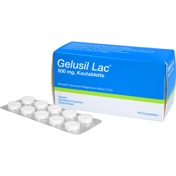 Gelusil Lac Kautabletten gegen Säurebeschwerden, Sodbrennen, 100 St. Tabletten