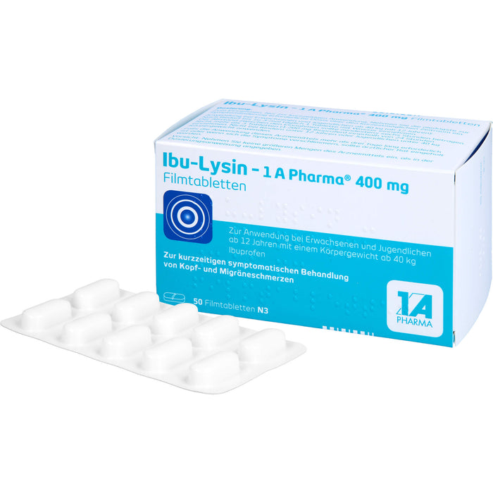 1A Pharma Ibu-Lysin 400 mg Filmtabletten, 50 pc Tablettes
