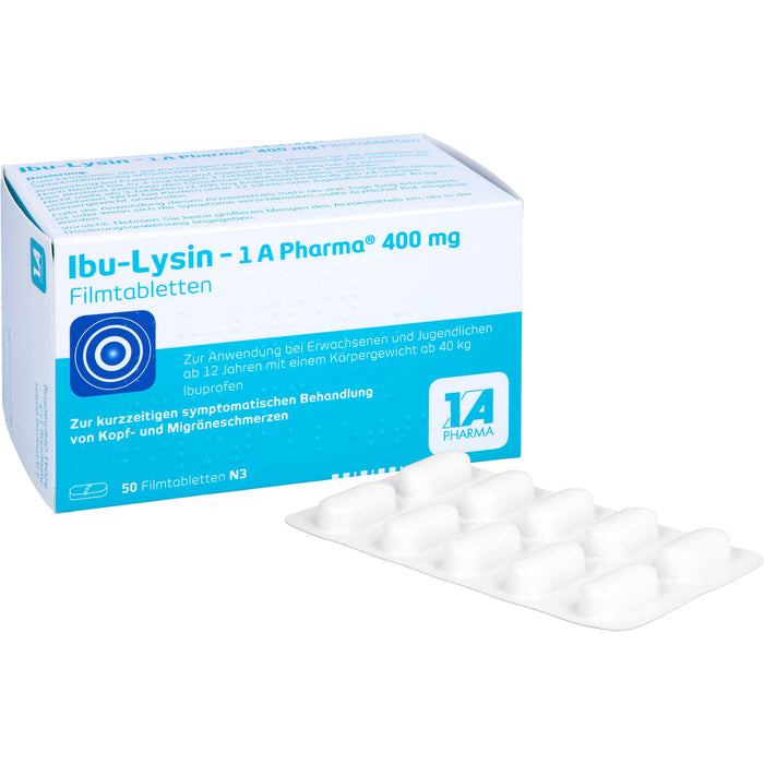 1A Pharma Ibu-Lysin 400 mg Filmtabletten, 50 pc Tablettes