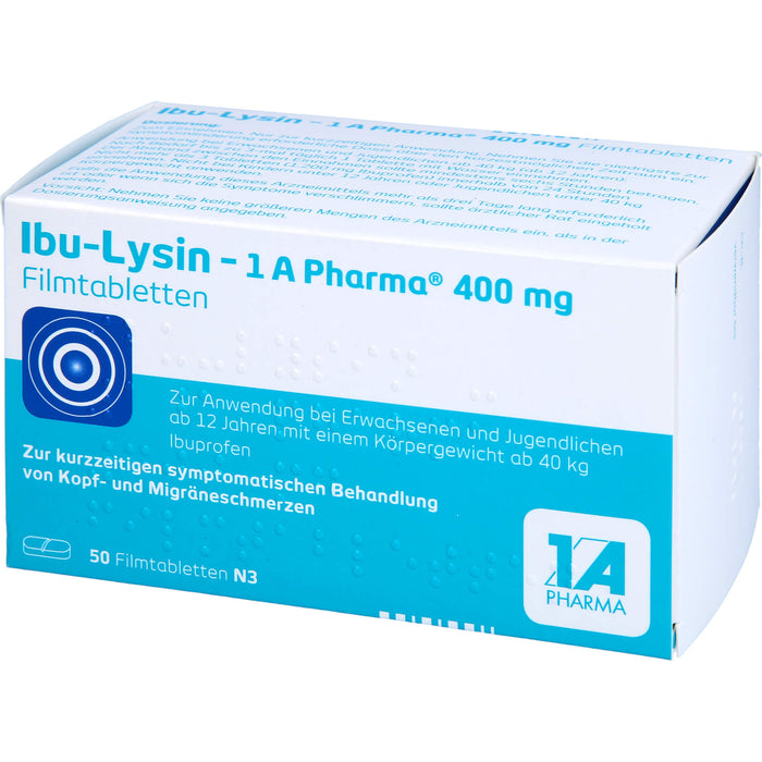 1A Pharma Ibu-Lysin 400 mg Filmtabletten, 50 pc Tablettes