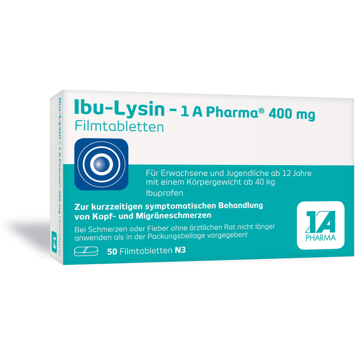 1A Pharma Ibu-Lysin 400 mg Filmtabletten, 50 pc Tablettes