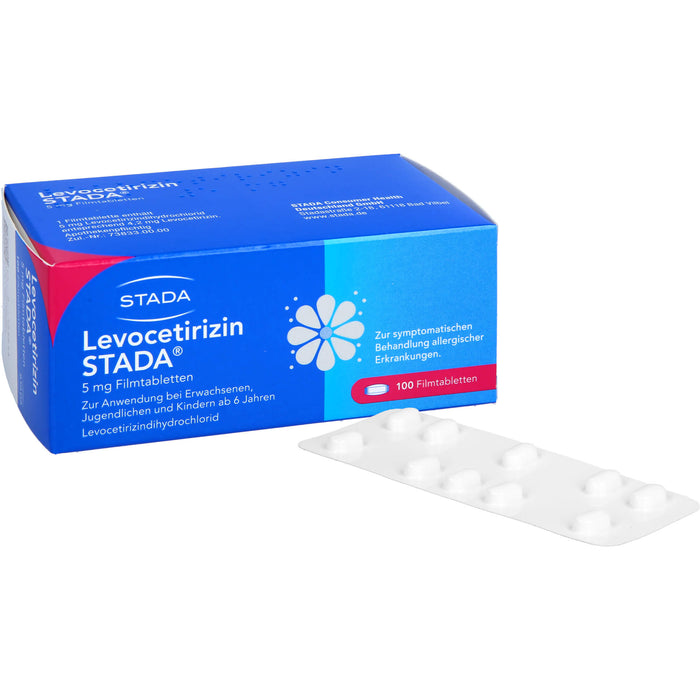 Levocetirizin STADA 5 mg Filmtabletten bei Allergien, 100 pc Tablettes