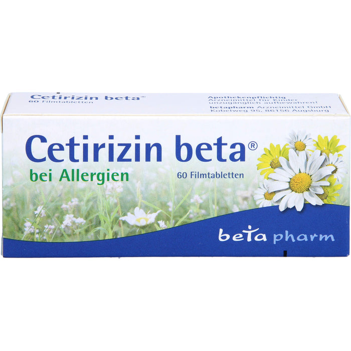 Cetirizin beta Filmtabletten bei Allergien, 60 St. Tabletten
