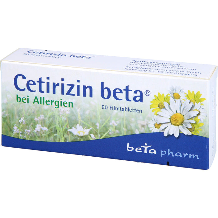 Cetirizin beta Filmtabletten bei Allergien, 60 St. Tabletten