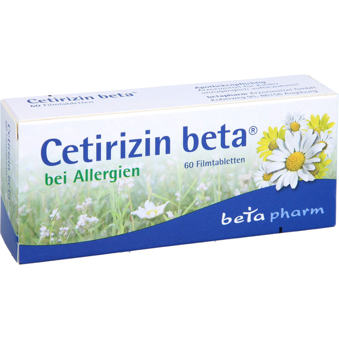 Cetirizin beta Filmtabletten bei Allergien, 60 St. Tabletten