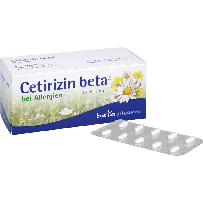 Cetirizin beta Filmtabletten bei Allergien, 90 St. Tabletten