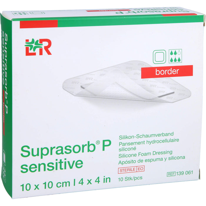 Suprasorb P sensitive PU-Schaum.border 10x10 cm, 10 St VER