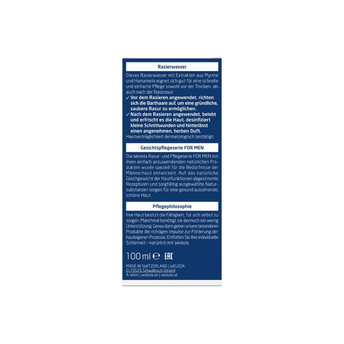 WELEDA For Men Rasierwasser revitalisiert die Haut, 100 ml Solution