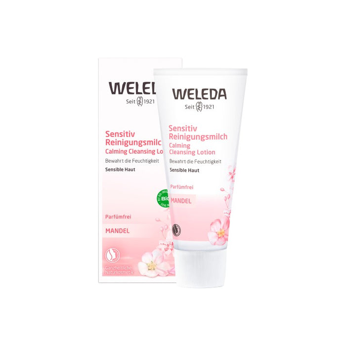 WELEDA Sensitiv Reinigungsmilch Mandel für sensible Haut, 75 ml Lotion