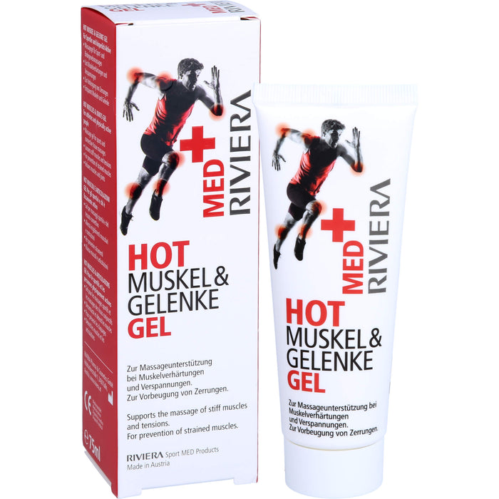 RIVIERA MED+ Hot Muskel und Gelenke Gel löst Muskelverhärtungen und Verspannungen, 75 ml Gel