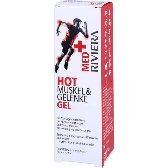 RIVIERA MED+ Hot Muskel und Gelenke Gel löst Muskelverhärtungen und Verspannungen, 75 ml Gel