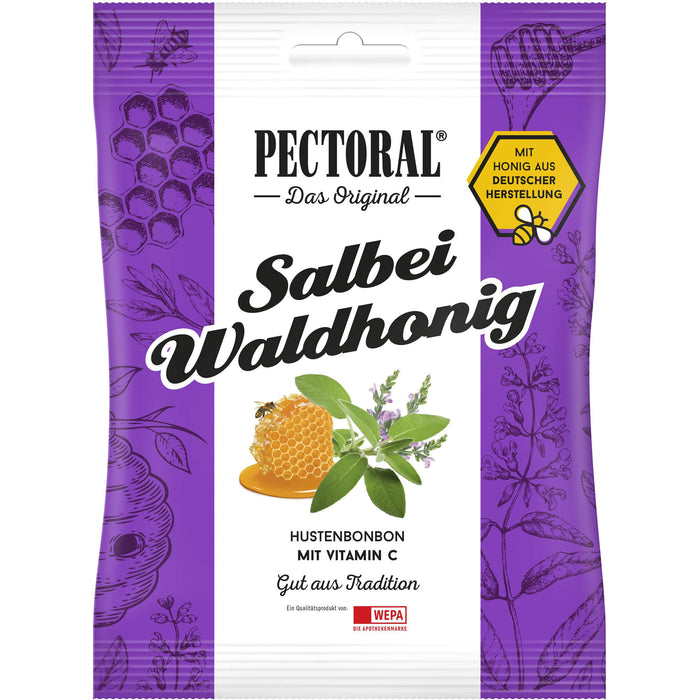 PECTORAL Salbei Waldhonig Hustenbonbons mit Vitamin C, 72 g Bonbons