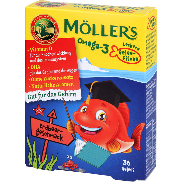 Möller's Omega-3 leckere Gelee-Fische mit Erdbeergeschmack, 36 pcs. Tablets