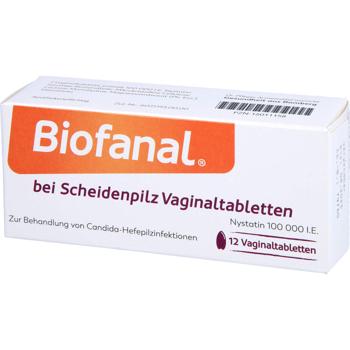 Biofanal bei Scheidenpilz Vaginaltabletten 100 000 I.E., 12 pc Tablettes