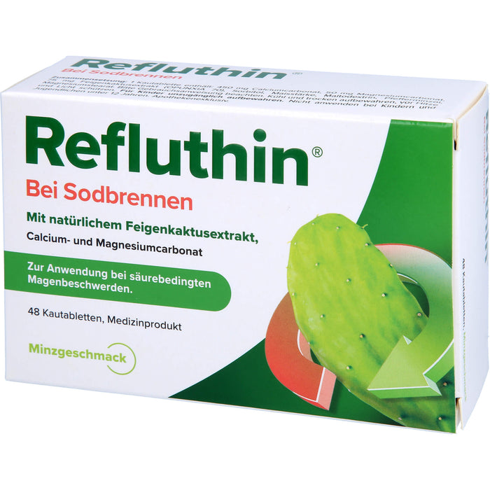 Refluthin Kautabletten bei Sodbrennen mit Minzgeschmack, 48 pc 