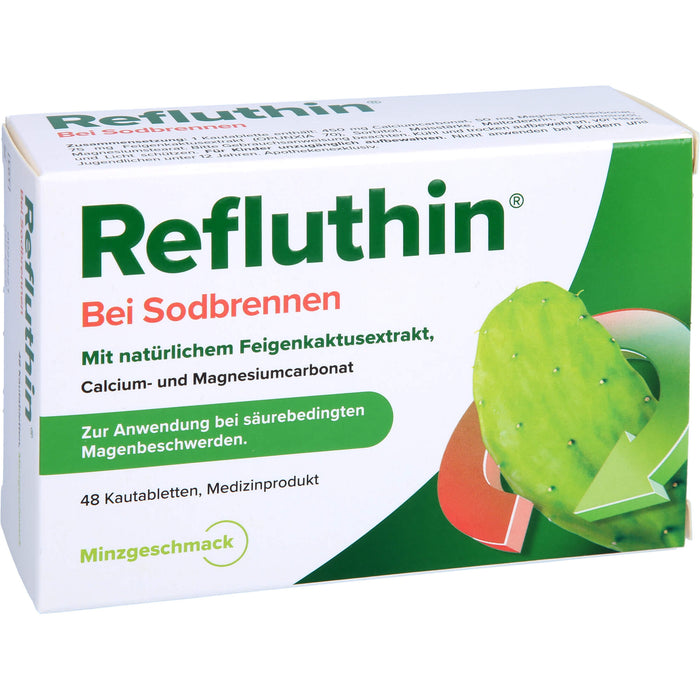Refluthin Kautabletten bei Sodbrennen mit Minzgeschmack, 48 pc 