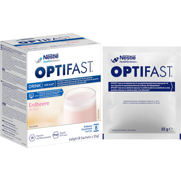OPTIFAST home Erdbeer Mahlzeitersatz, 8 pc Sachets