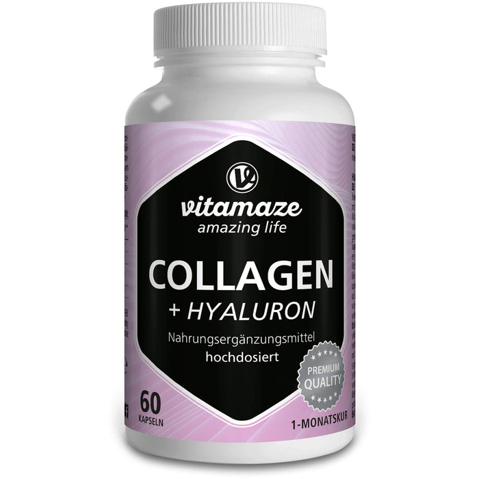 Vitamaze Collagen 300 mg + Hyaluron 100 mg hochdosierte Kapseln, 60 St. Kapseln