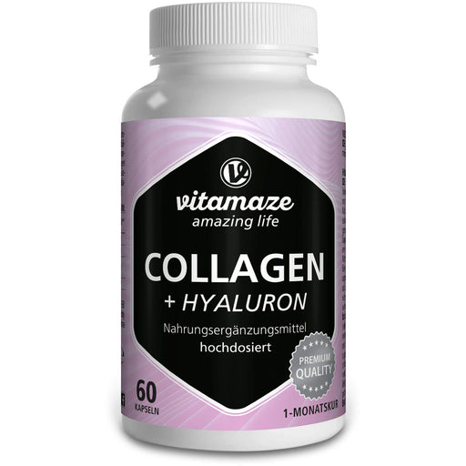 Vitamaze Collagen 300 mg + Hyaluron 100 mg hochdosierte Kapseln, 60 St. Kapseln