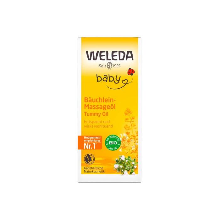 WELEDA Baby Bäuchlein-Massageöl entspannt und wirkt wohltuend, 50 ml Öl