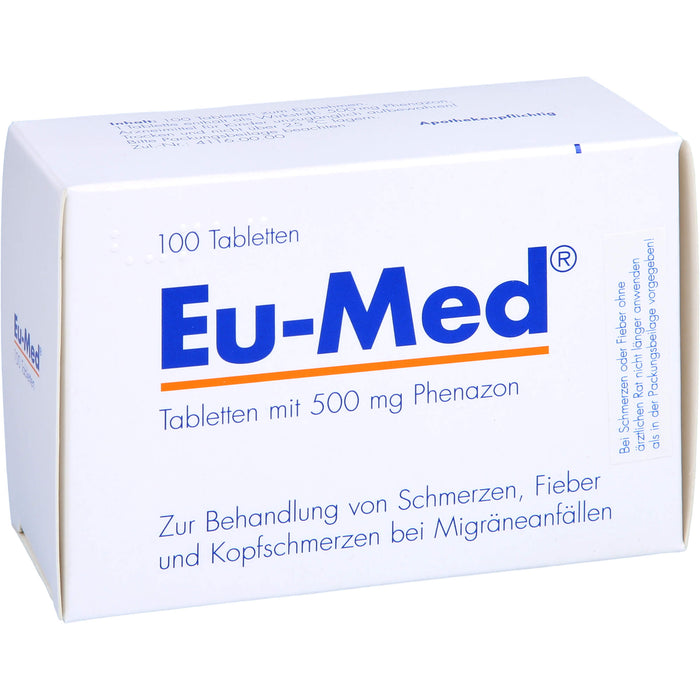 Eu-Med Tabletten bei Schmerzen und Migräne, 100 pcs. Tablets