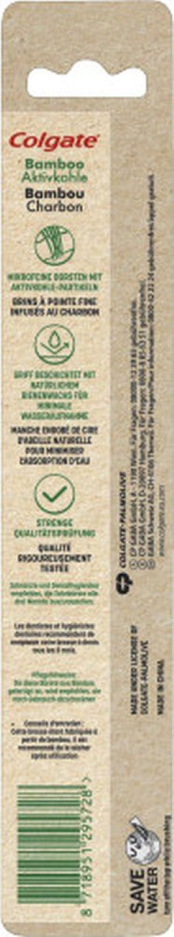 Colgate Bamboo Aktivkohle weiche Zahnbürste aus Bambus, 1 St. Zahnbürste