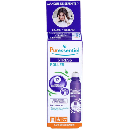 Puressentiel Stress Roll-on mit 12 ätherischen Bio-Ölen – lindert Nervosität und Stress, 5 ml ätherisches Öl