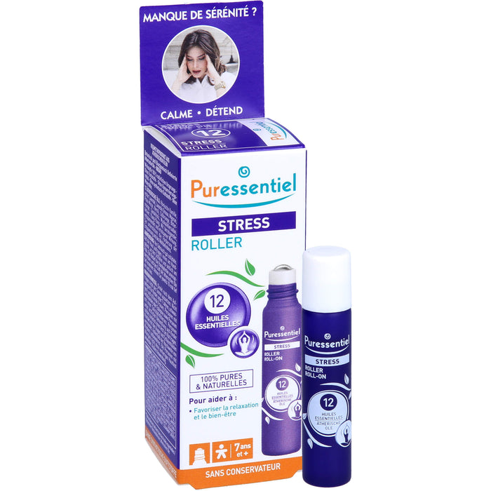 Puressentiel Stress Roll-on mit 12 ätherischen Bio-Ölen – lindert Nervosität und Stress, 5 ml Etheric oil