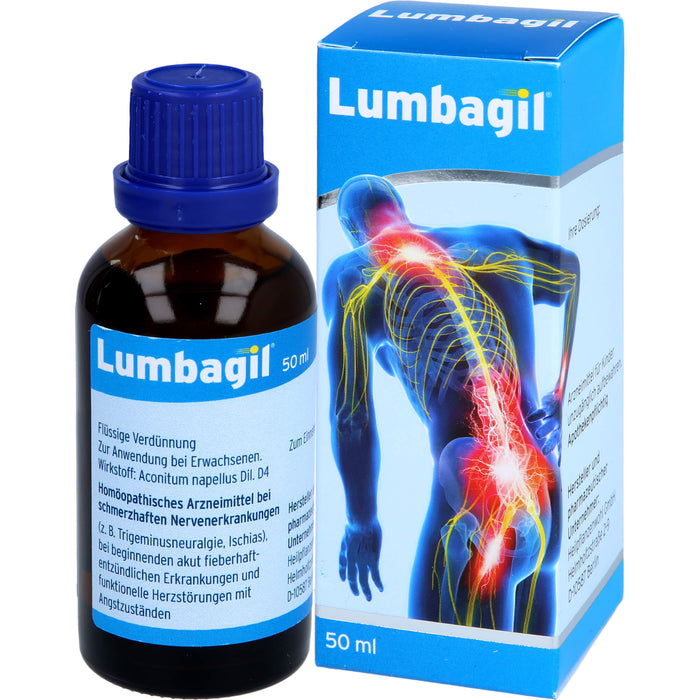 Lumbagil Tropfen bei Nervenschmerzen & Ischias, 50 ml Solution