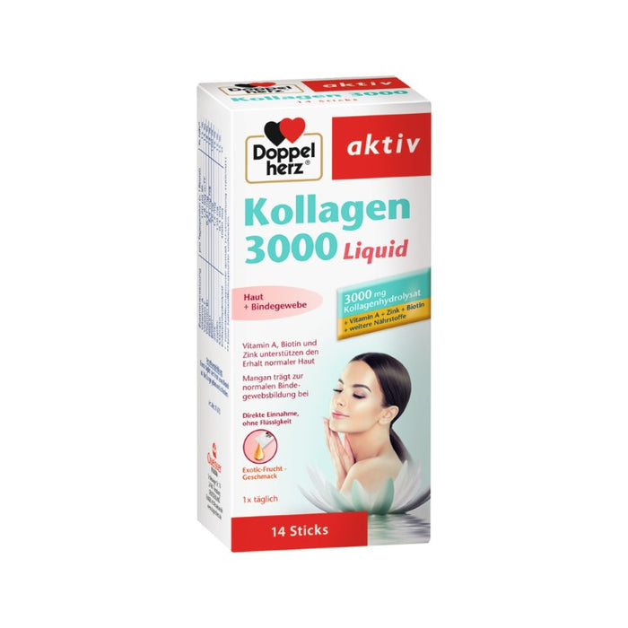 Doppelherz aktiv Kollagen 3000 Liquid Sticks für die Haut und das Bindegewebe, 14 pcs. Sticks